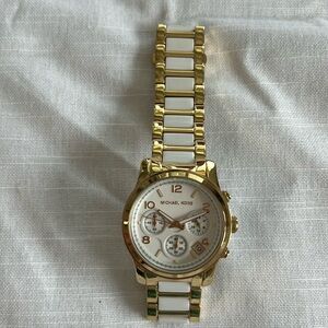 Michael Kors MK5743 Bradshaw Chronograph White Dial Two-tone Women's Watch